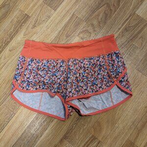 Lululemon Run Speed Short 4-way Stretch Prism Petal Multi / Atomic Red Size 4